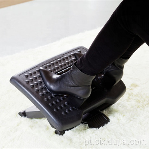 Apoio para os pés ajustável ergonômico de plástico preto